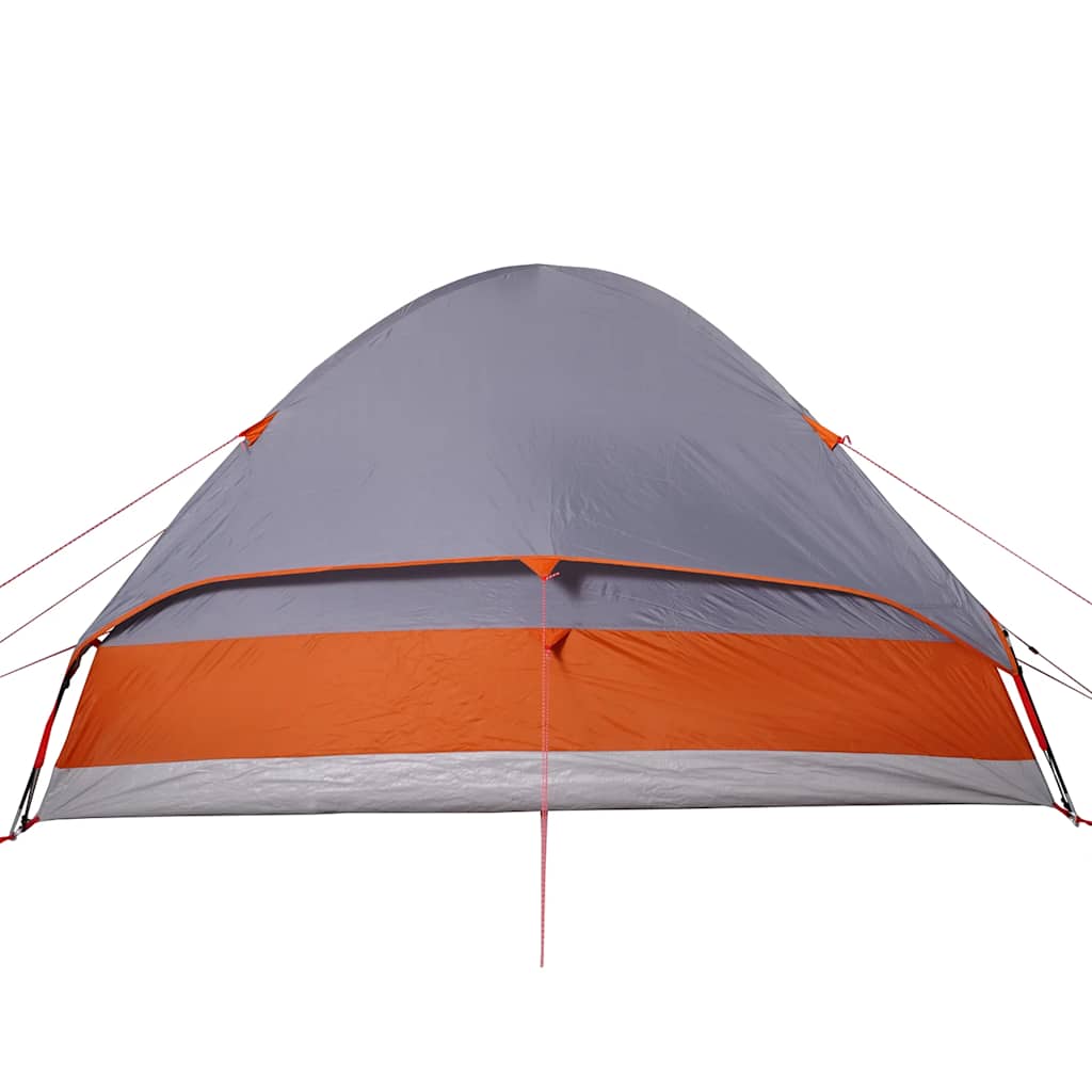 Kuppeltelt For Camping 2 Personer Grå Og Oransje Vanntett