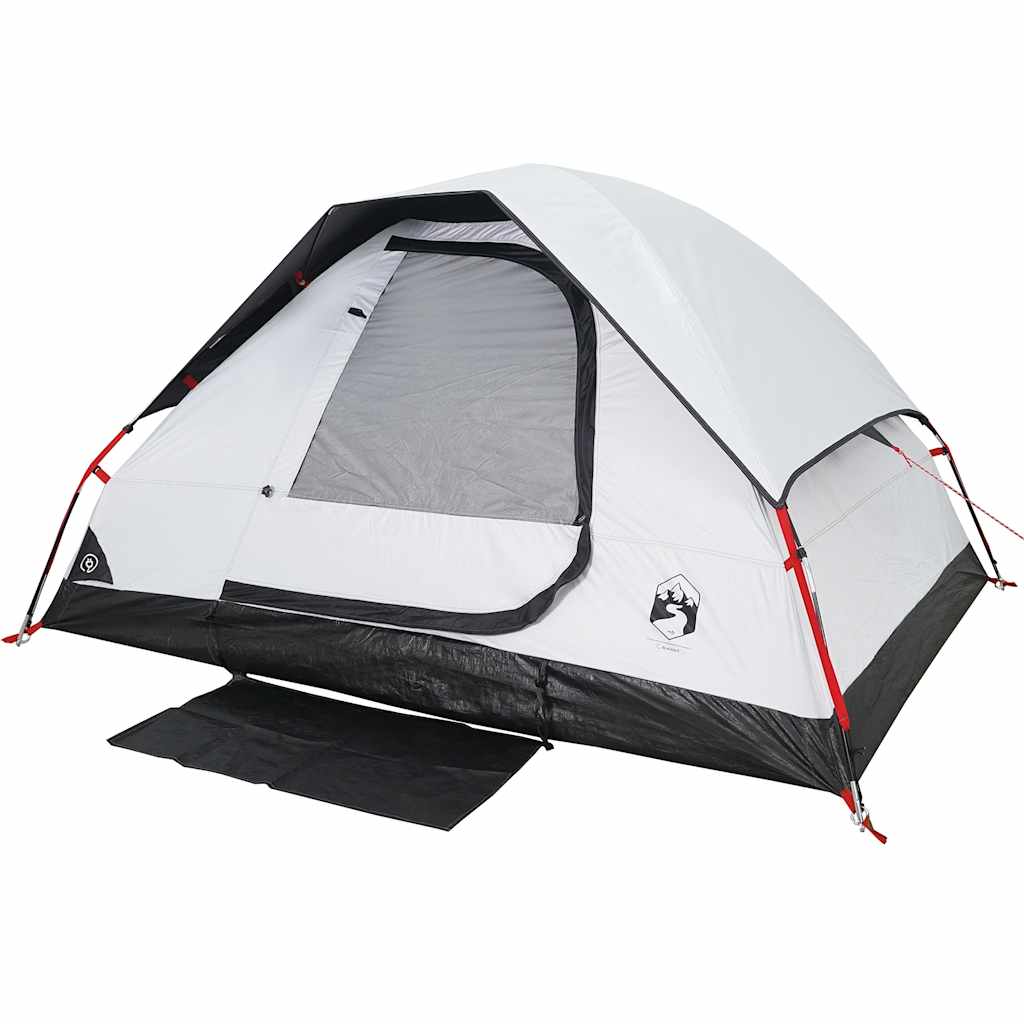 Kuppeltelt For Camping 2 Personer Hvit Blendingsstoff Vanntett