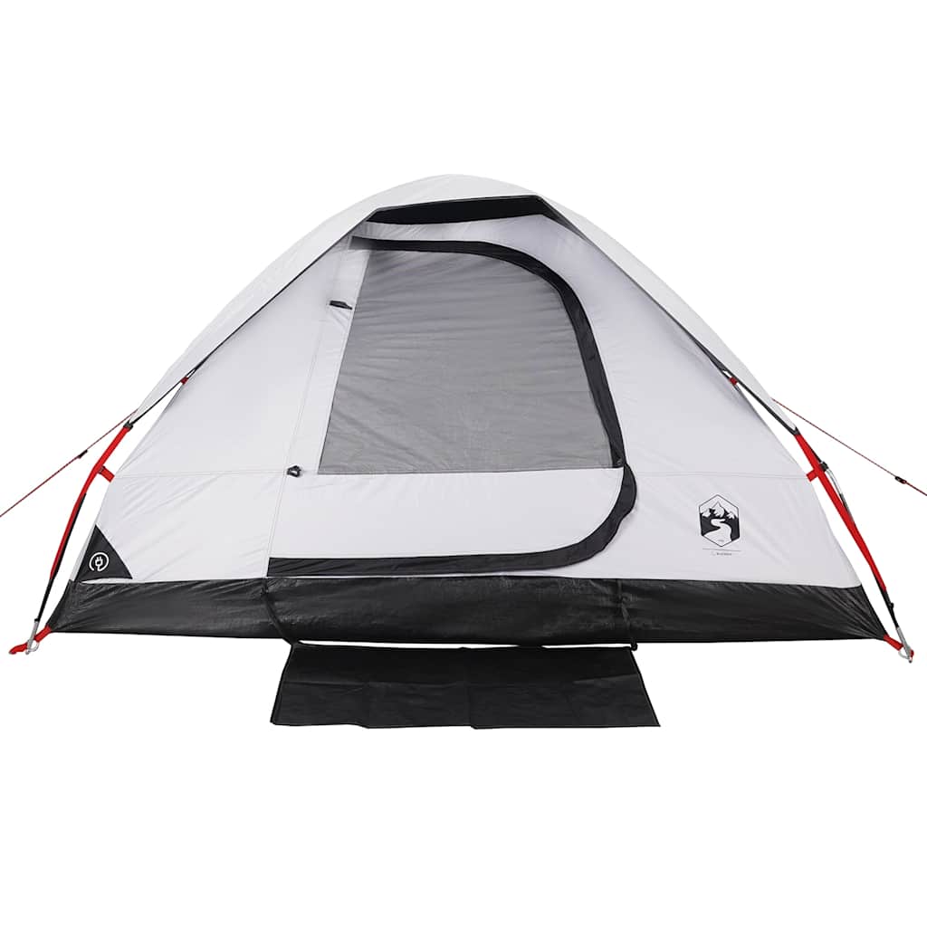 Kuppeltelt For Camping 2 Personer Hvit Blendingsstoff Vanntett