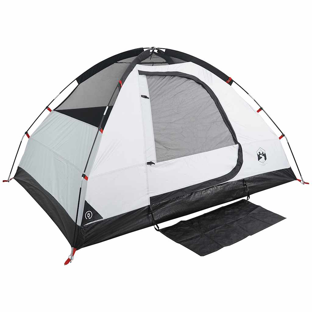 Kuppeltelt For Camping 2 Personer Hvit Blendingsstoff Vanntett