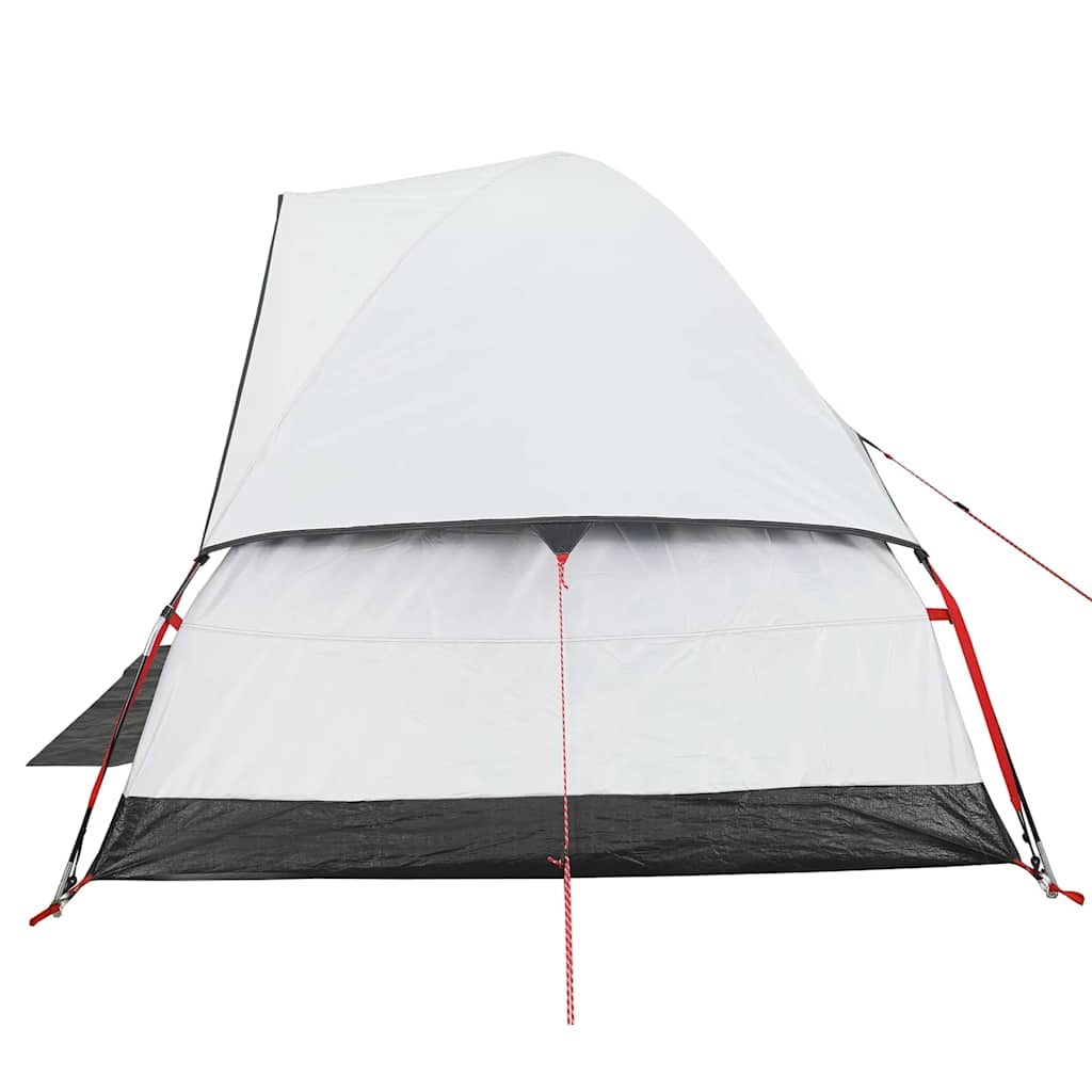 Kuppeltelt For Camping 2 Personer Hvit Blendingsstoff Vanntett