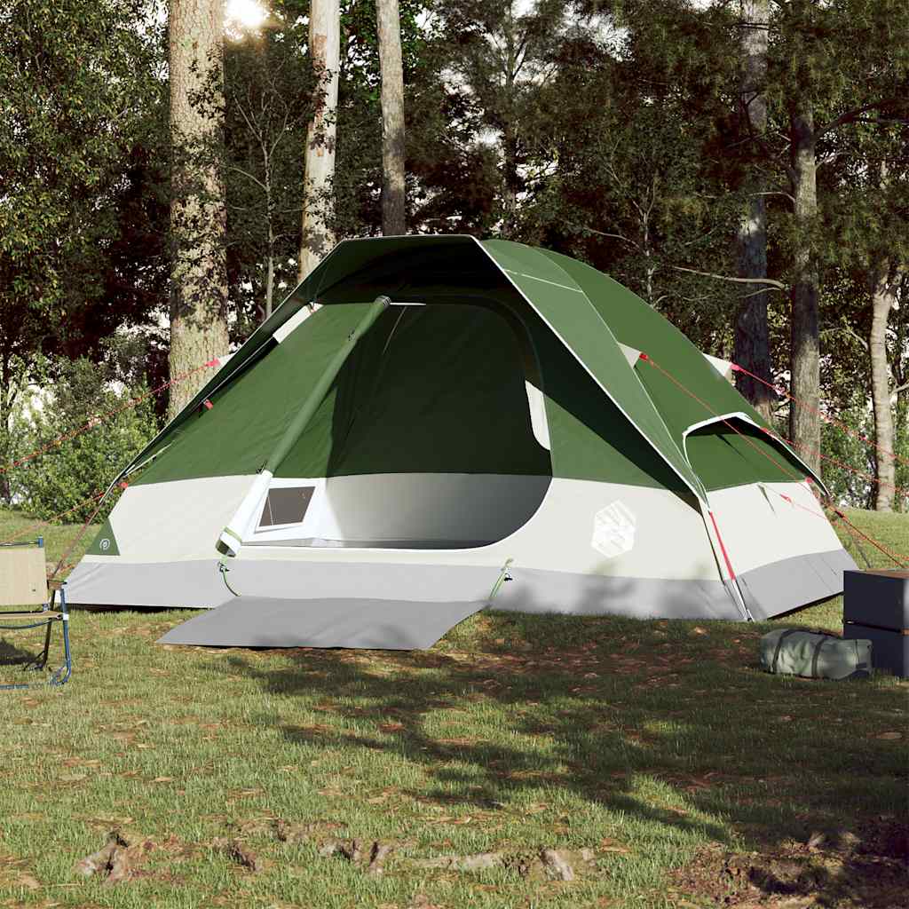 Kuppeltelt For Camping 4 Personer Grønn Vanntett