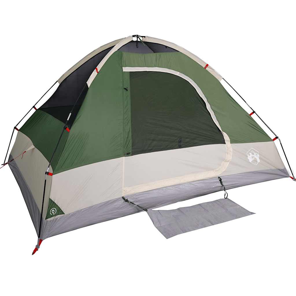 Kuppeltelt For Camping 4 Personer Grønn Vanntett