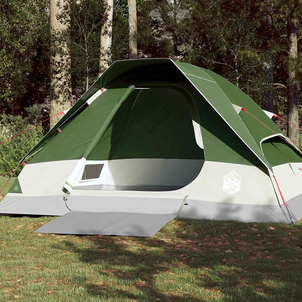 Kuppeltelt For Camping 4 Personer Grønn Vanntett