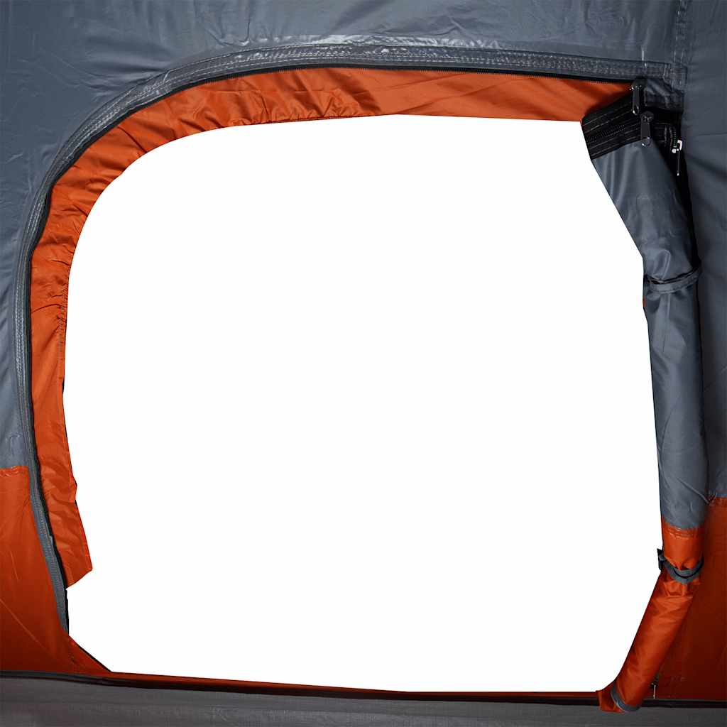 Kuppeltelt For Camping 4 Personer Grå Og Oransje Vanntett