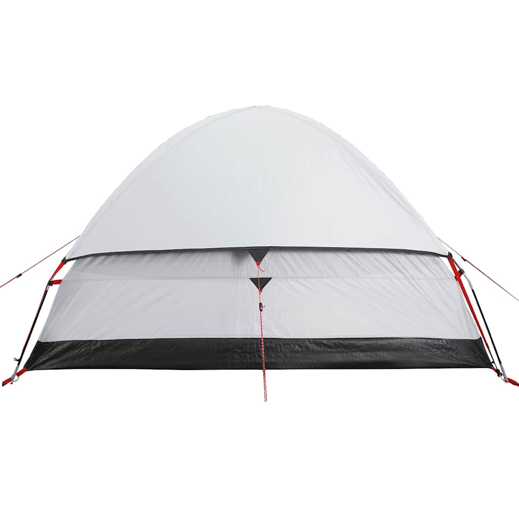 Kuppeltelt For Camping 4 Personer Hvit Blendingsstoff Vanntett