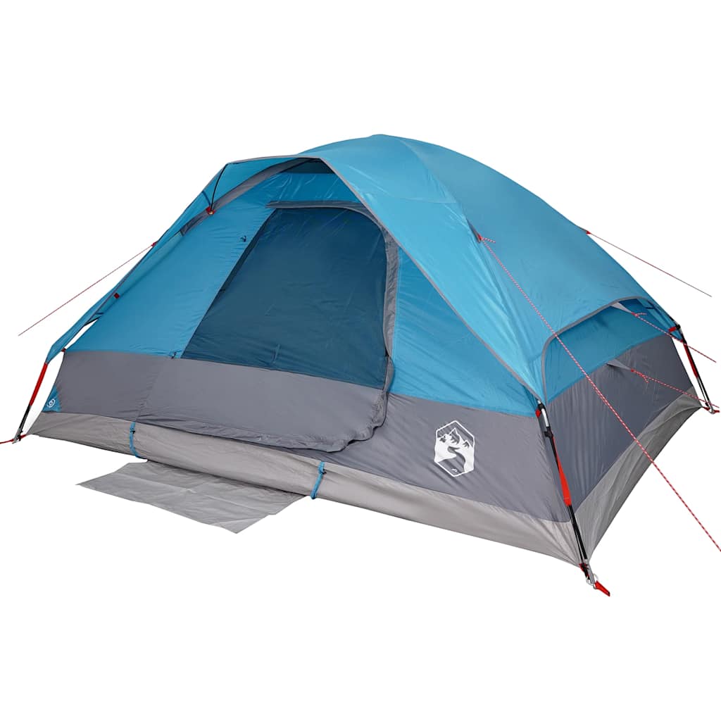 Kuppeltelt For Camping 6 Personer Blå Vanntett
