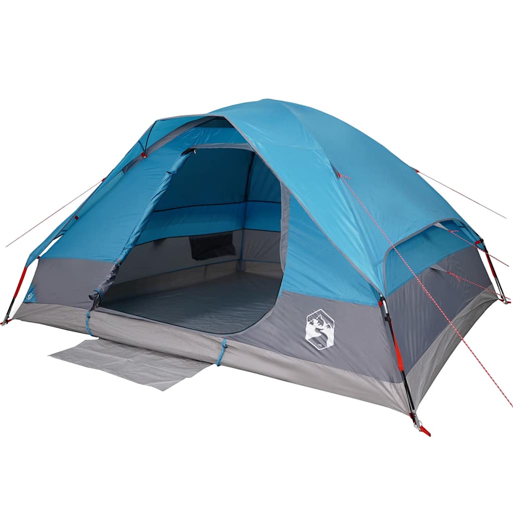 Kuppeltelt For Camping 6 Personer Blå Vanntett