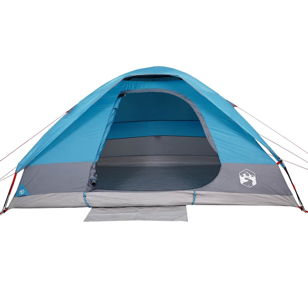 Kuppeltelt For Camping 6 Personer Blå Vanntett