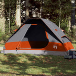 Kuppeltelt For Camping 6 Personer Grå Og Oransje Vanntett