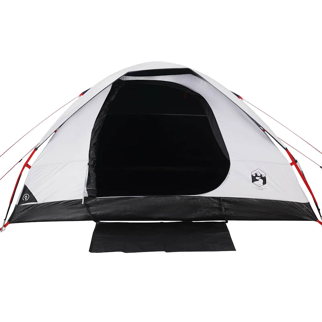 Kuppeltelt For Camping 6 Personer Hvit Blendingsstoff Vanntett