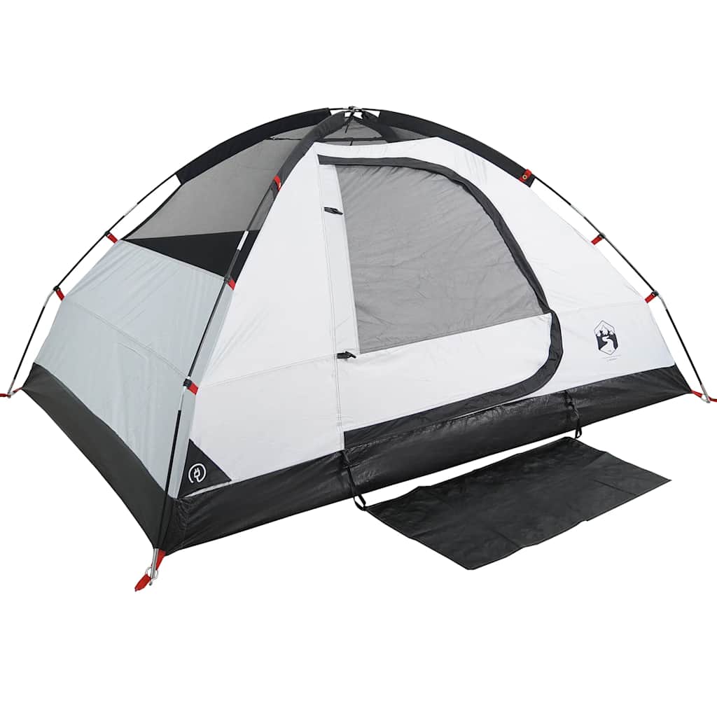 Kuppeltelt For Camping 6 Personer Hvit Blendingsstoff Vanntett