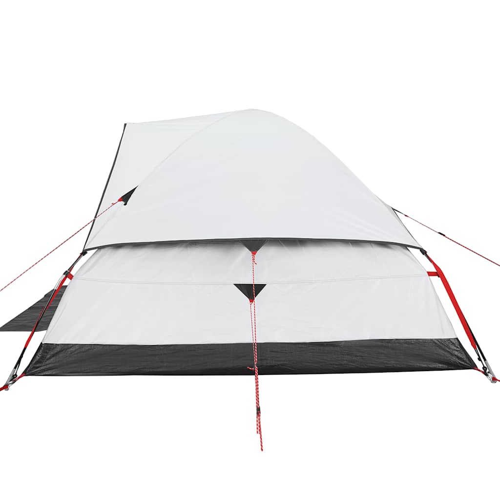 Kuppeltelt For Camping 6 Personer Hvit Blendingsstoff Vanntett