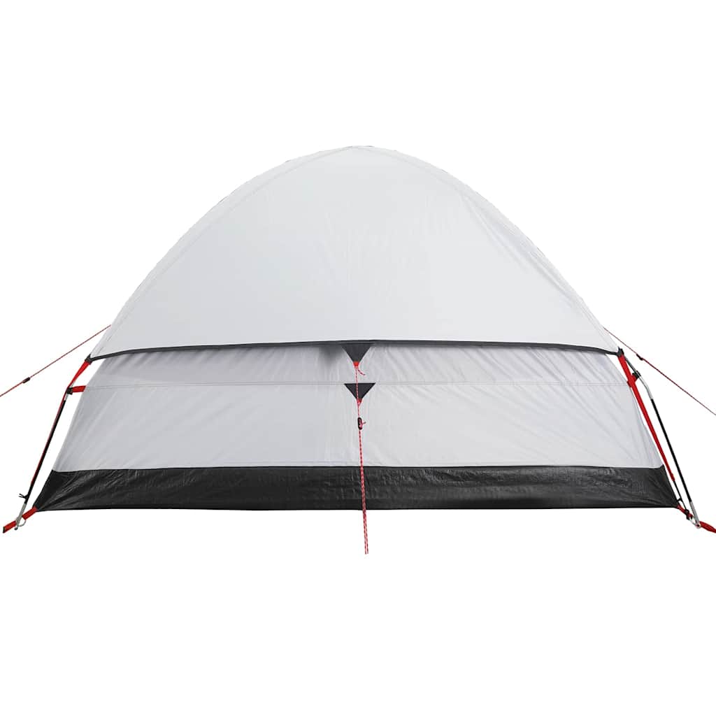 Kuppeltelt For Camping 6 Personer Hvit Blendingsstoff Vanntett