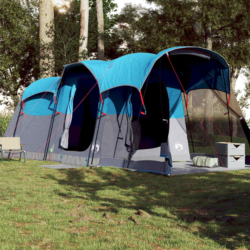 Tunneltelt For Camping 8 Personer Blå Vanntett