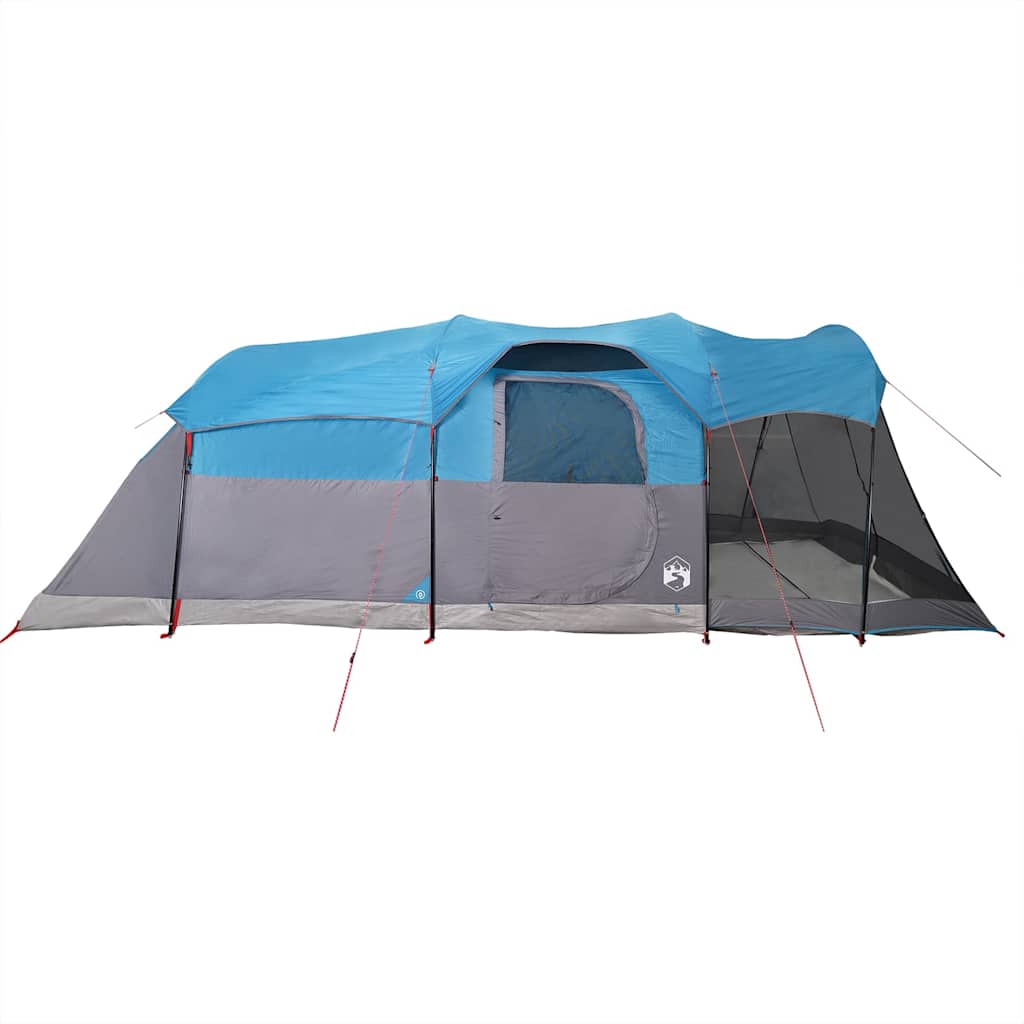 Tunneltelt For Camping 8 Personer Blå Vanntett