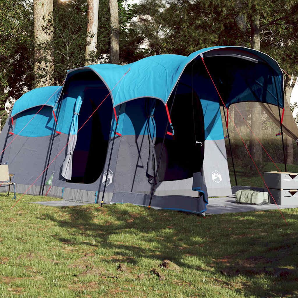Tunneltelt For Camping 8 Personer Blå Vanntett