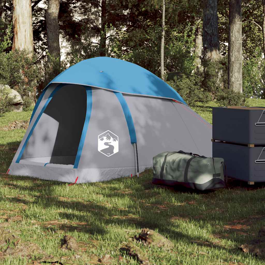 Kuppeltelt For Camping 1 Person Blå Vanntett