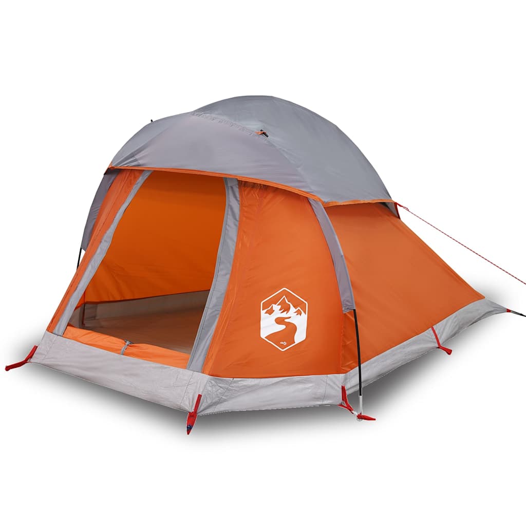 Campingtelt 1 Person Grå Og Oransje Vanntett