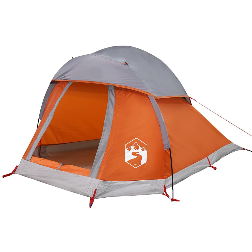 Campingtelt 1 Person Grå Og Oransje Vanntett
