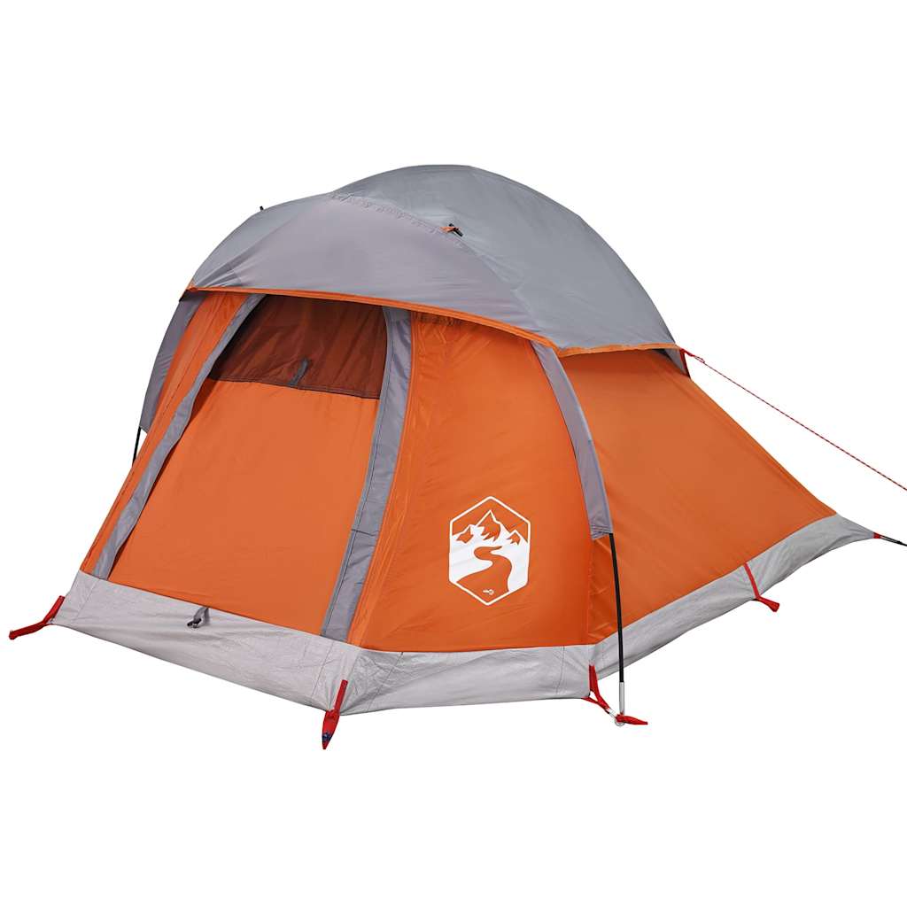 Campingtelt 1 Person Grå Og Oransje Vanntett