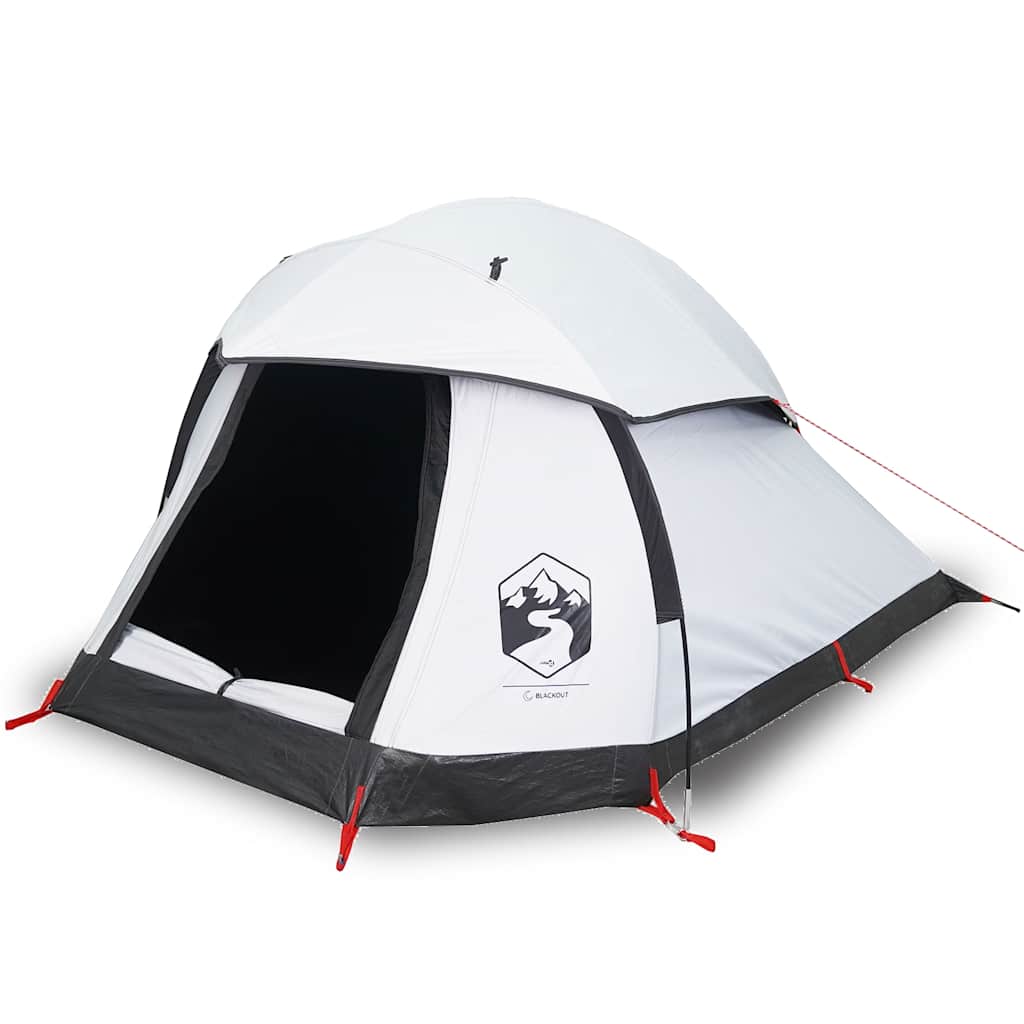 Kuppeltelt For Camping 1 Person Hvit Blendingsstoff Vanntett