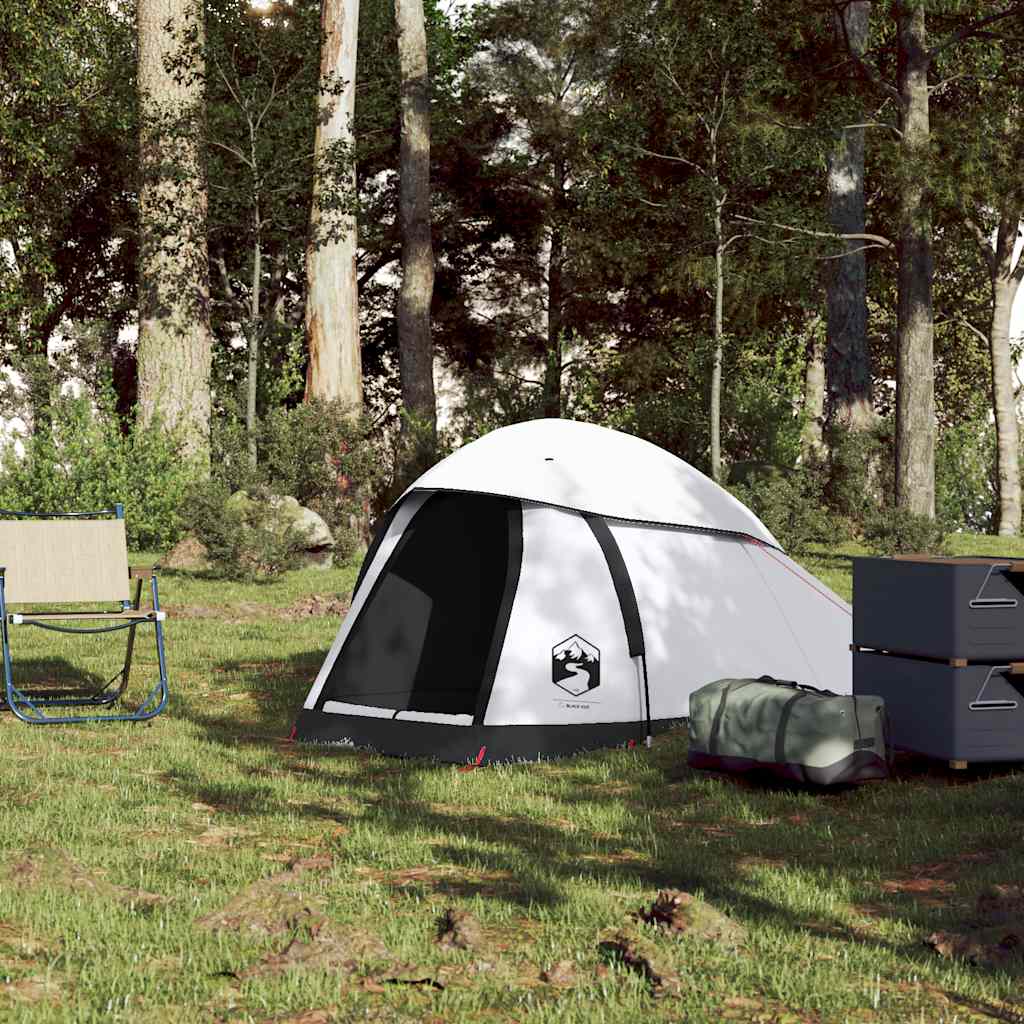 Kuppeltelt For Camping 1 Person Hvit Blendingsstoff Vanntett