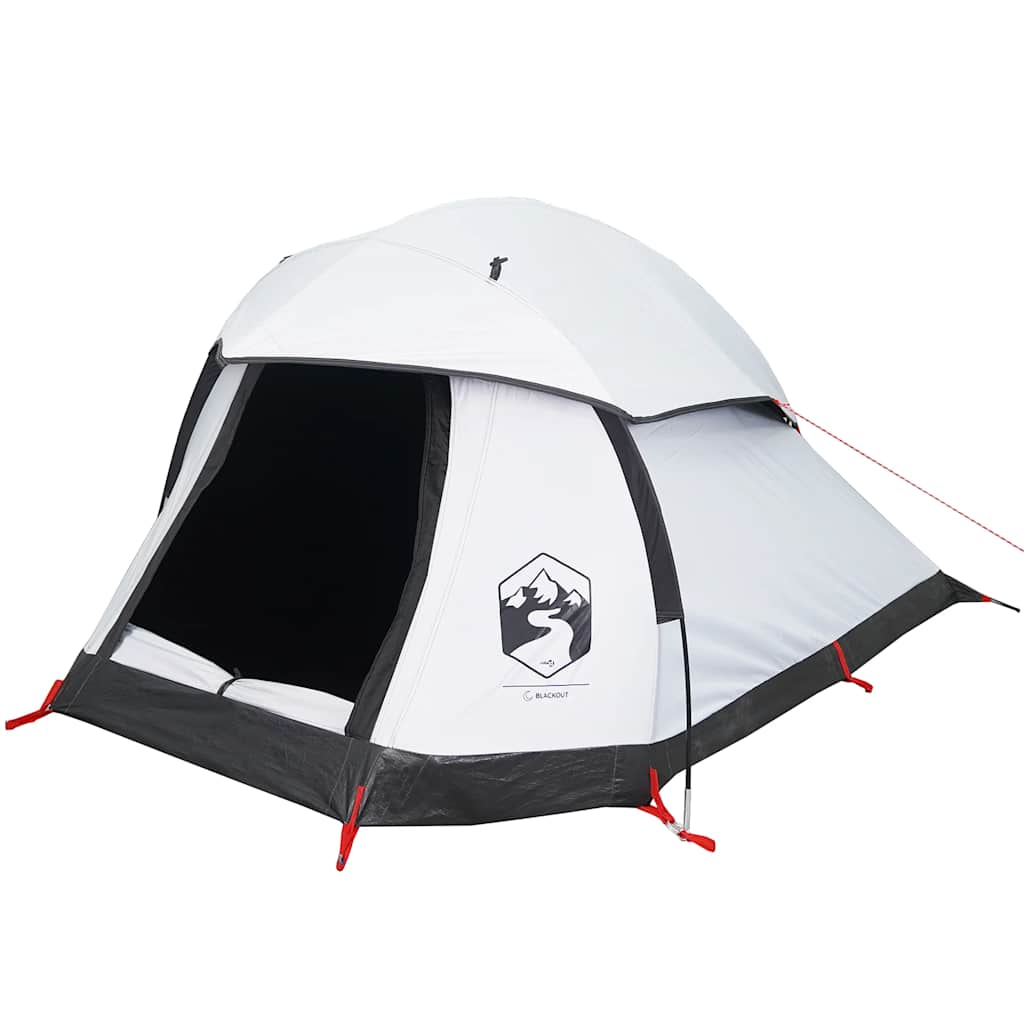 Kuppeltelt For Camping 1 Person Hvit Blendingsstoff Vanntett