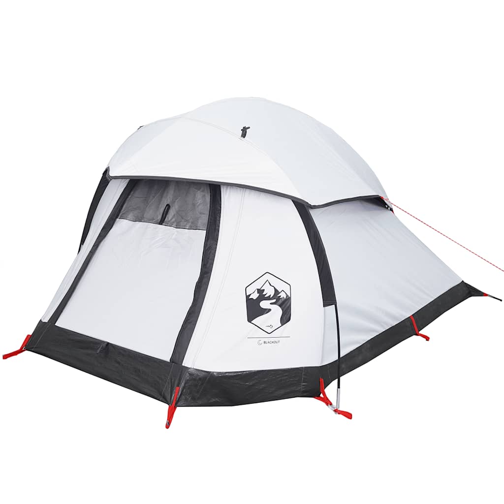 Kuppeltelt For Camping 1 Person Hvit Blendingsstoff Vanntett
