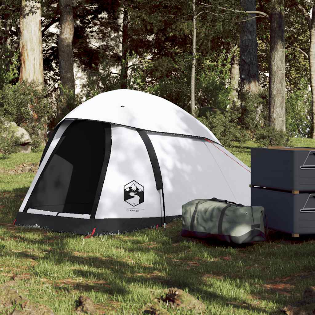 Kuppeltelt For Camping 1 Person Hvit Blendingsstoff Vanntett