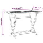 Sammenleggbart Hagebord 110X55X75 Cm Heltre Akasie
