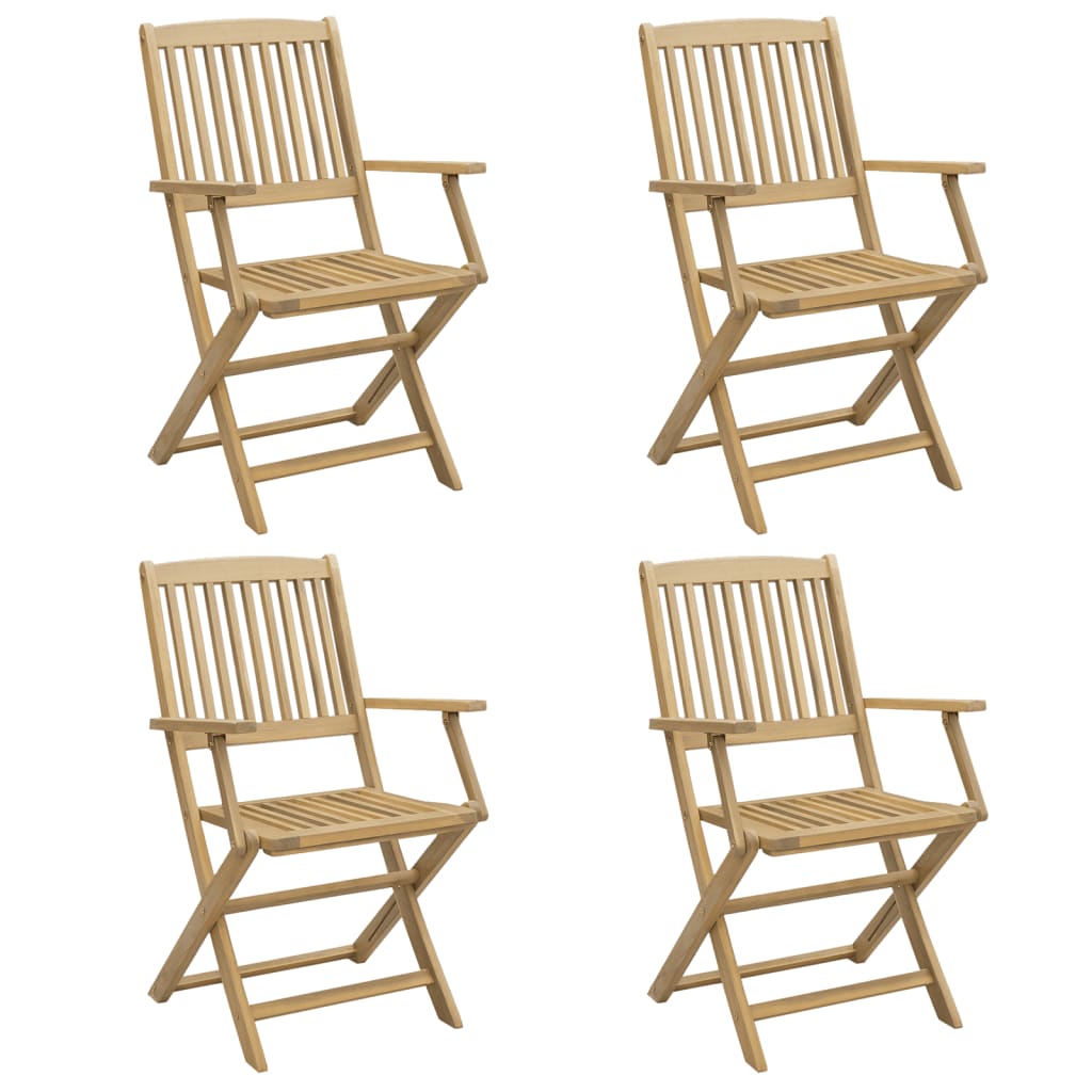 Sammenleggbare Hagestoler 4 Stk 57,5X54,5X90 Cm Heltre Akasie