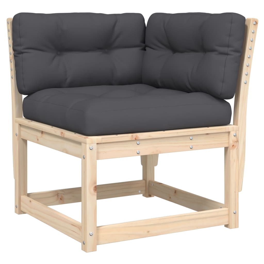 Hagesofa For Hjørne Med Pute 73X73X78 Cm Heltre Furu