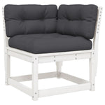 Hagesofa For Hjørne Med Pute Hvit 73X73X78 Cm Heltre Furu