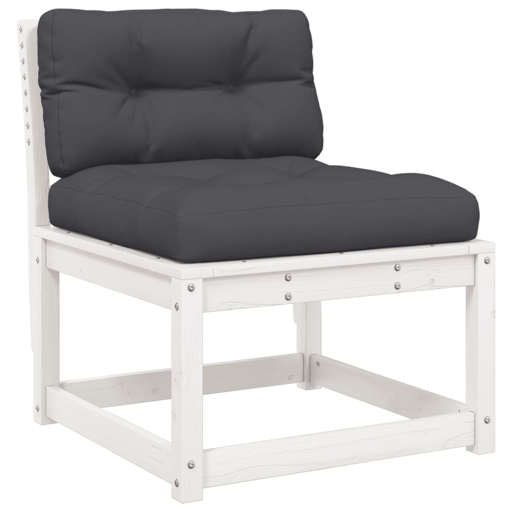 Hagesofa Med Puter Hvit Heltre Furu