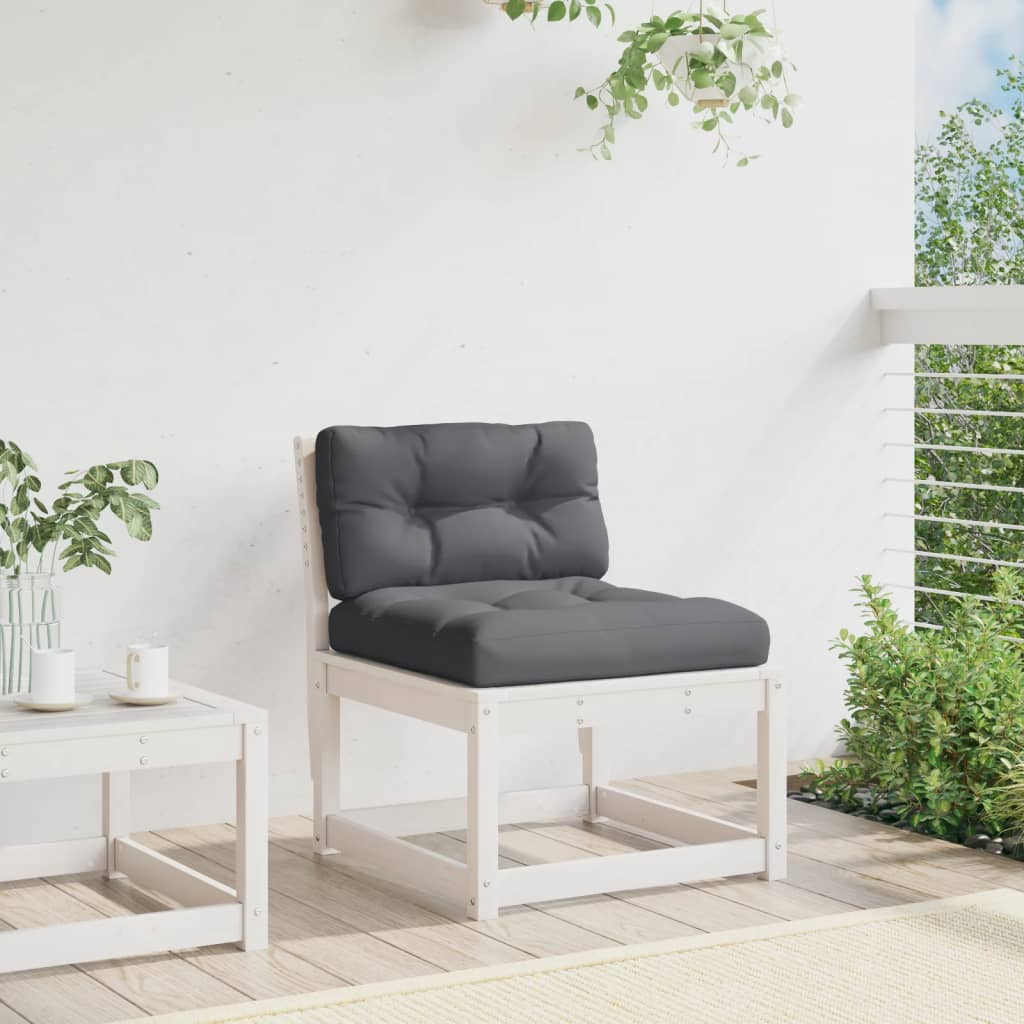 Hagesofa Med Puter Hvit Heltre Furu