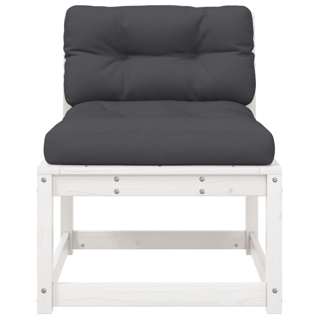 Hagesofa Med Puter Hvit Heltre Furu