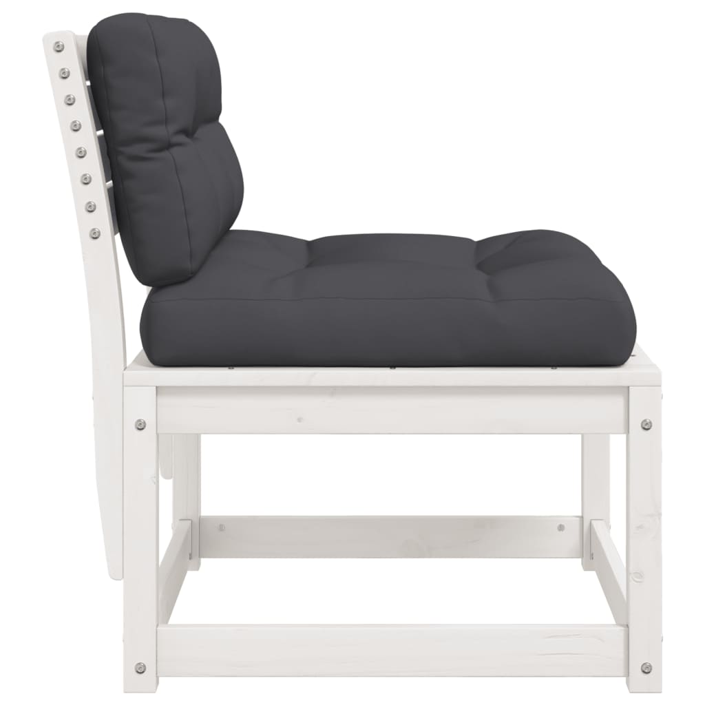 Hagesofa Med Puter Hvit Heltre Furu
