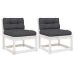 Hagesofaer Med Puter 2 Stk Hvit Heltre Furu