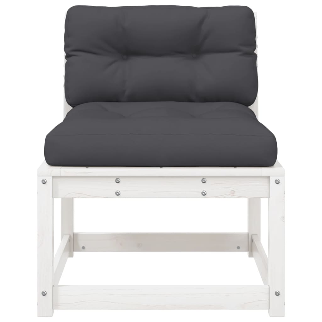 Hagesofaer Med Puter 2 Stk Hvit Heltre Furu