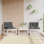 Hagesofaer Med Puter 2 Stk Hvit Heltre Furu