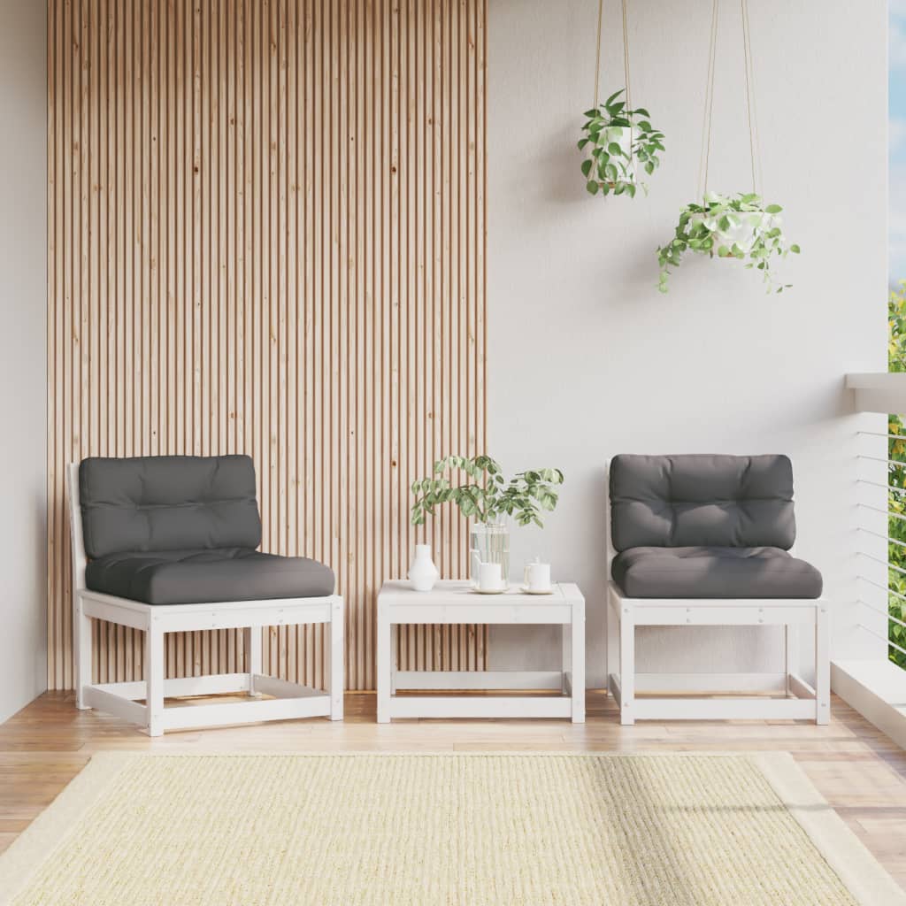 Hagesofaer Med Puter 2 Stk Hvit Heltre Furu