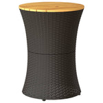 Sidebord For Hage Trommeformet Svart Polyrotting Og Heltre