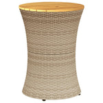 Sidebord For Hage Trommeformet Beige Polyrotting Og Heltre