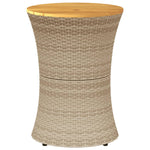 Sidebord For Hage Trommeformet Beige Polyrotting Og Heltre