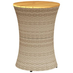 Sidebord For Hage Trommeformet Beige Polyrotting Og Heltre