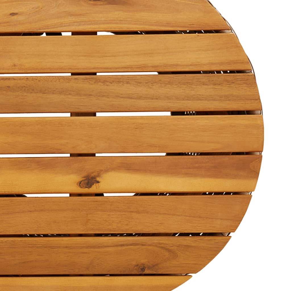 Sidebord For Hage Trommeformet Beige Polyrotting Og Heltre