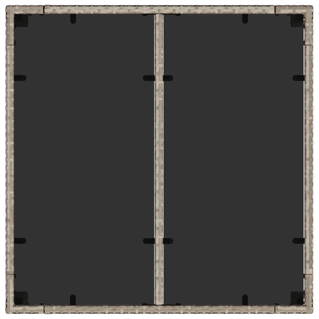 Hagebord Med Glassplate Lysegrå 90X90X75 Cm Polyrotting