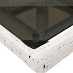 Hagebord Med Glassplate Hvit 80X80X75 Cm Polyrotting