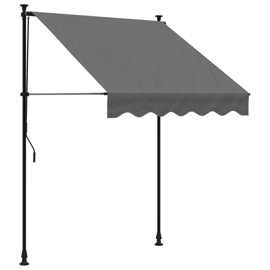 Uttrekkbar Markise Antrasitt 150X150 Cm Stoff Og Stål